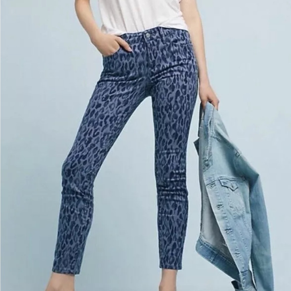 Pilcro and the Letterpress Leopard Print Mid Rise Skinny Jeans Size 29